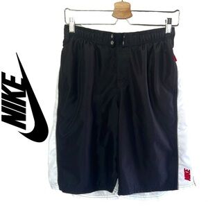 Nike Black/White And Red Swim Shorts Size S